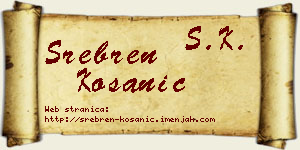 Srebren Kosanić vizit kartica